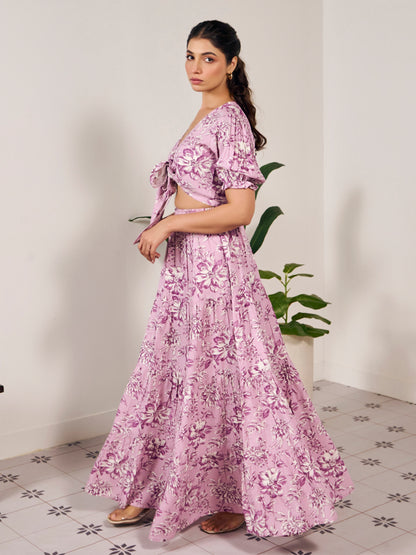 Women's Floral Skirt Co Ord Set