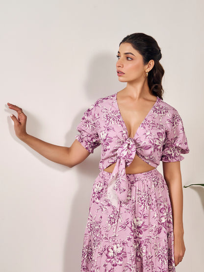 Women's Floral Skirt Co Ord Set