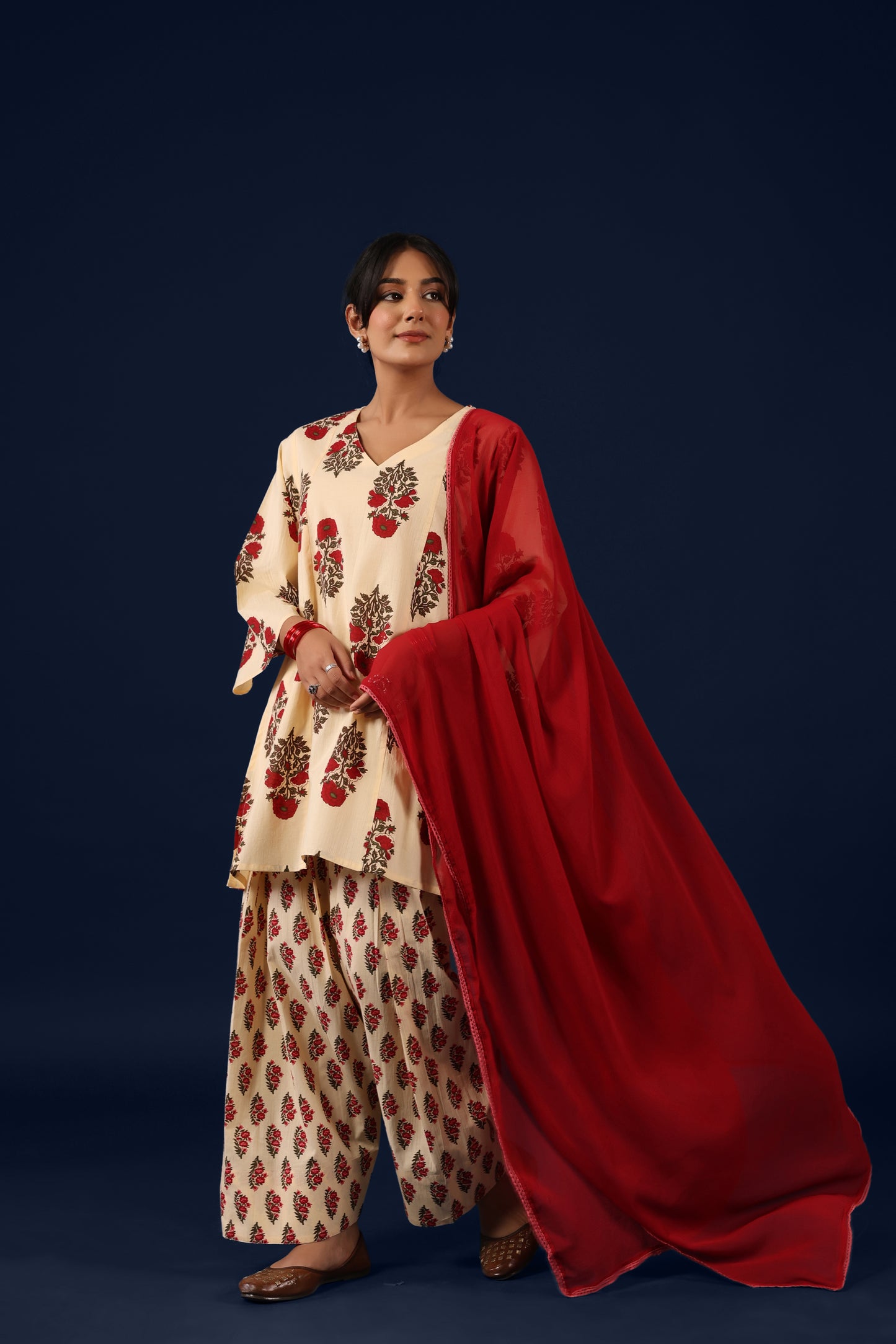 Women’s Cotton Straight Kurta Set with Dupatta