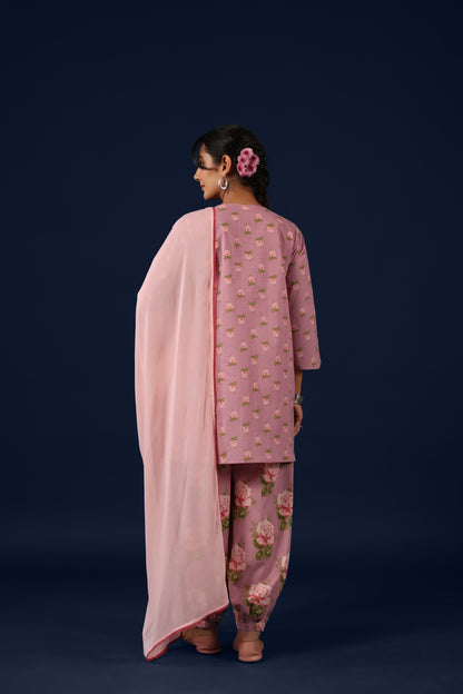 Women’s Cotton Straight Kurta Set with Dupatta