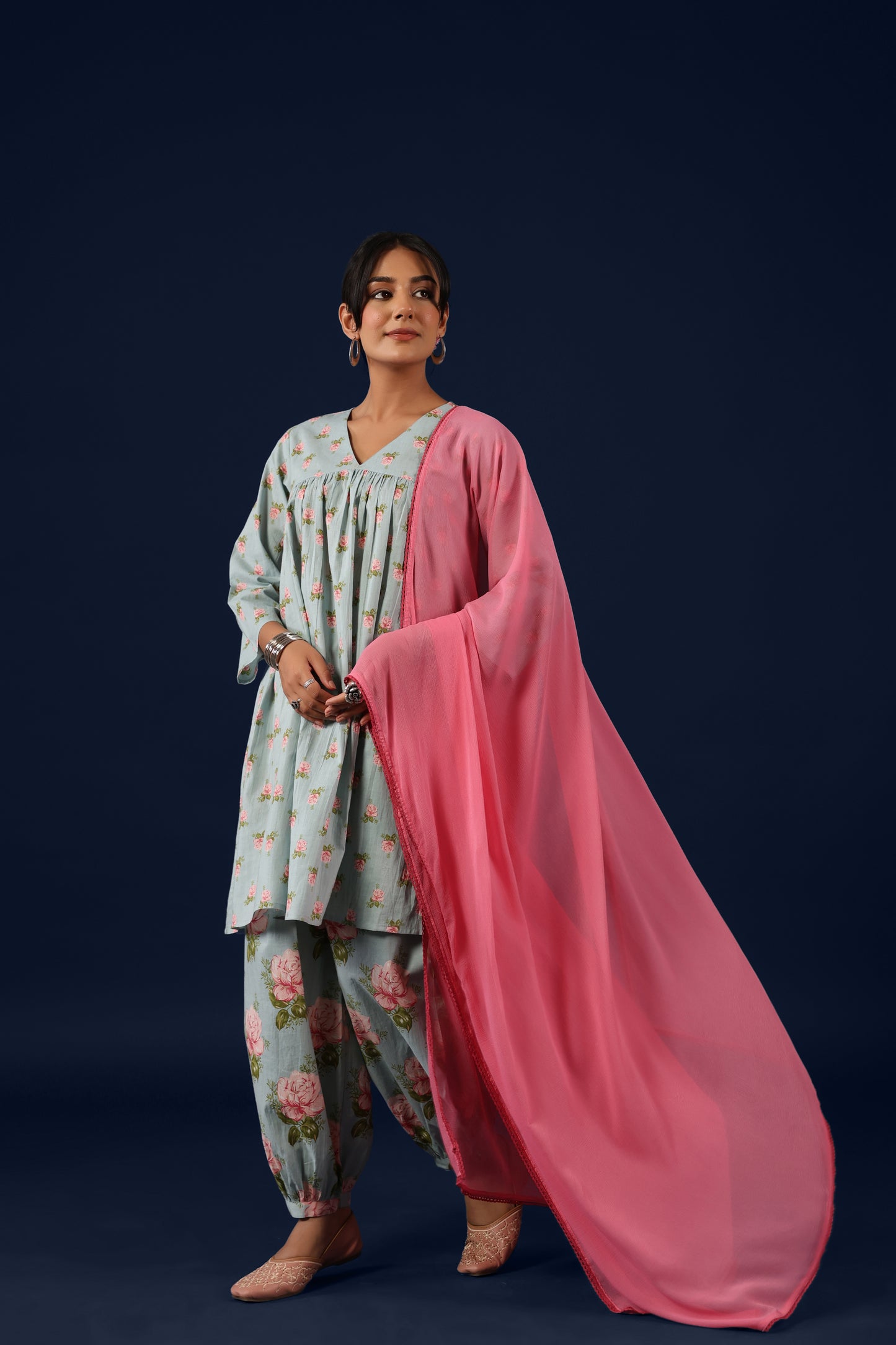 Women’s Cotton Straight Kurta Set with Dupatta
