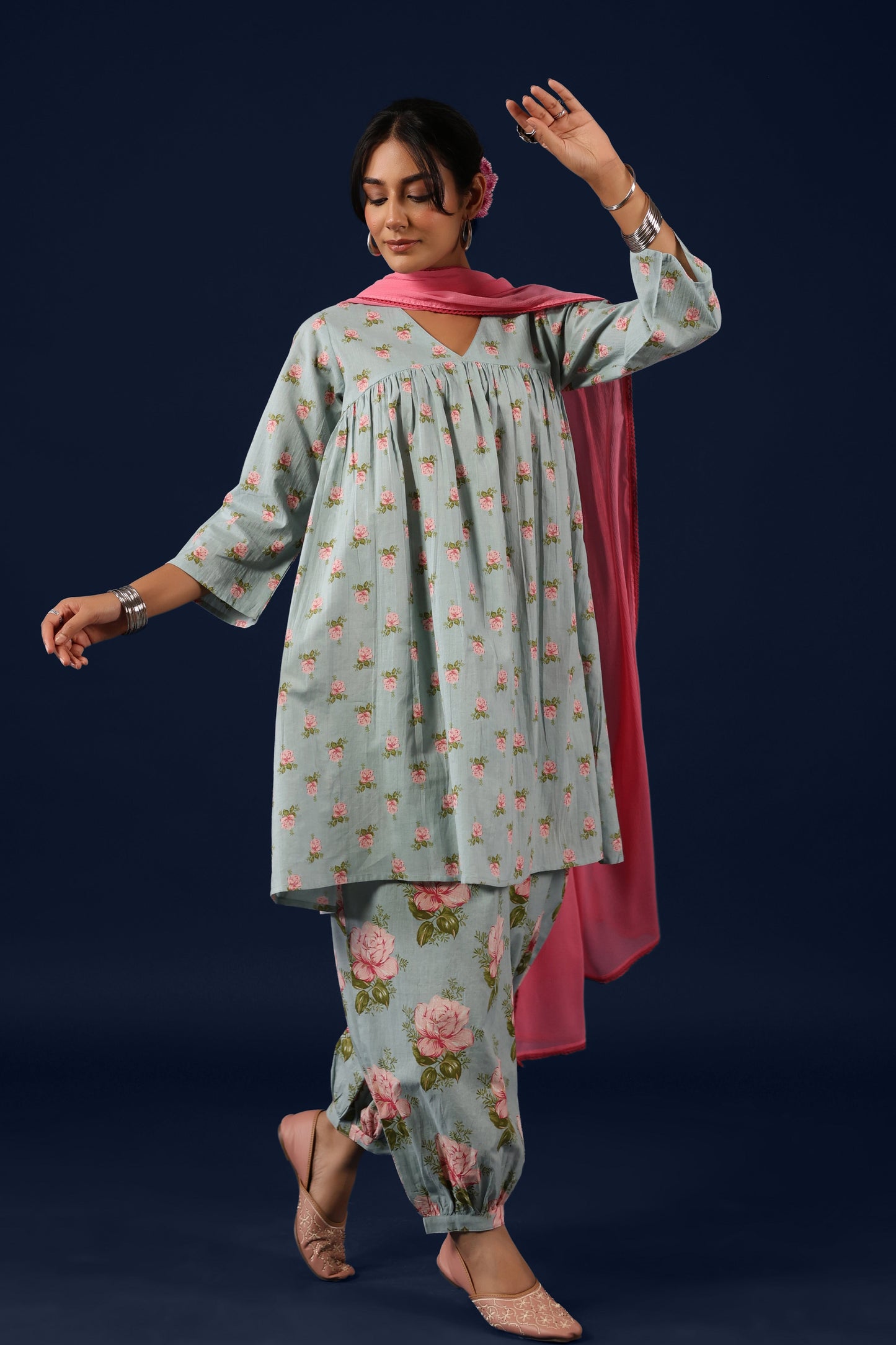 Women’s Cotton Straight Kurta Set with Dupatta