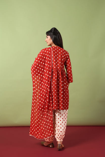 Women's Cotton Printed Straight Kurta Set with Dupatta