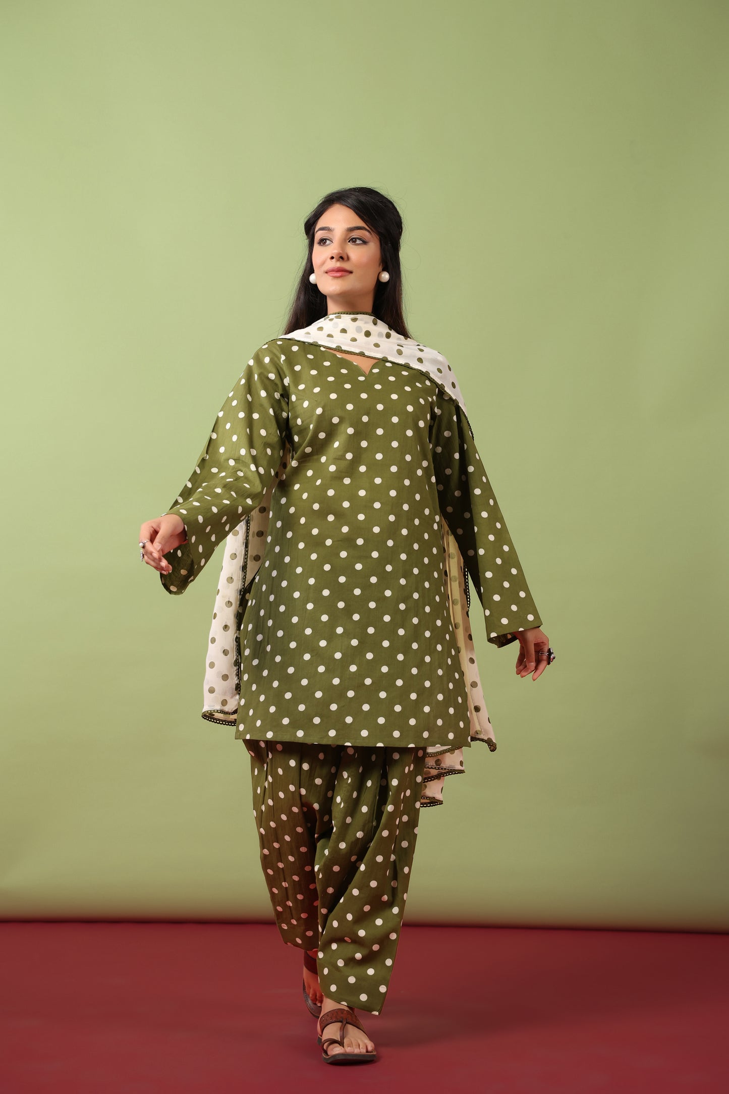 Women’s Pure Cotton Ethnic Kurta Set with Dupatta