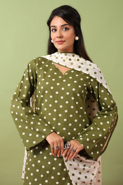 Women’s Pure Cotton Ethnic Kurta Set with Dupatta