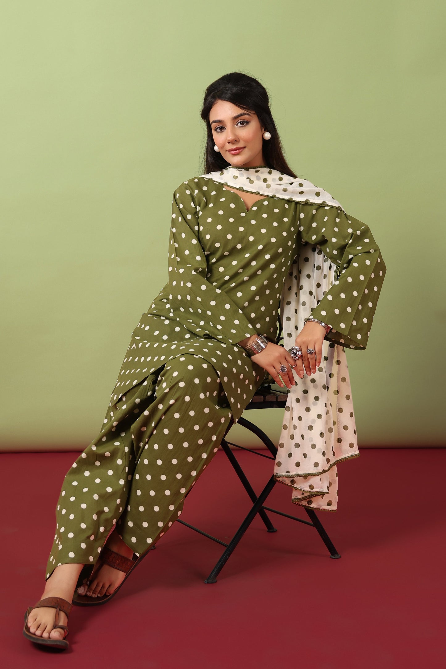 Women’s Pure Cotton Ethnic Kurta Set with Dupatta