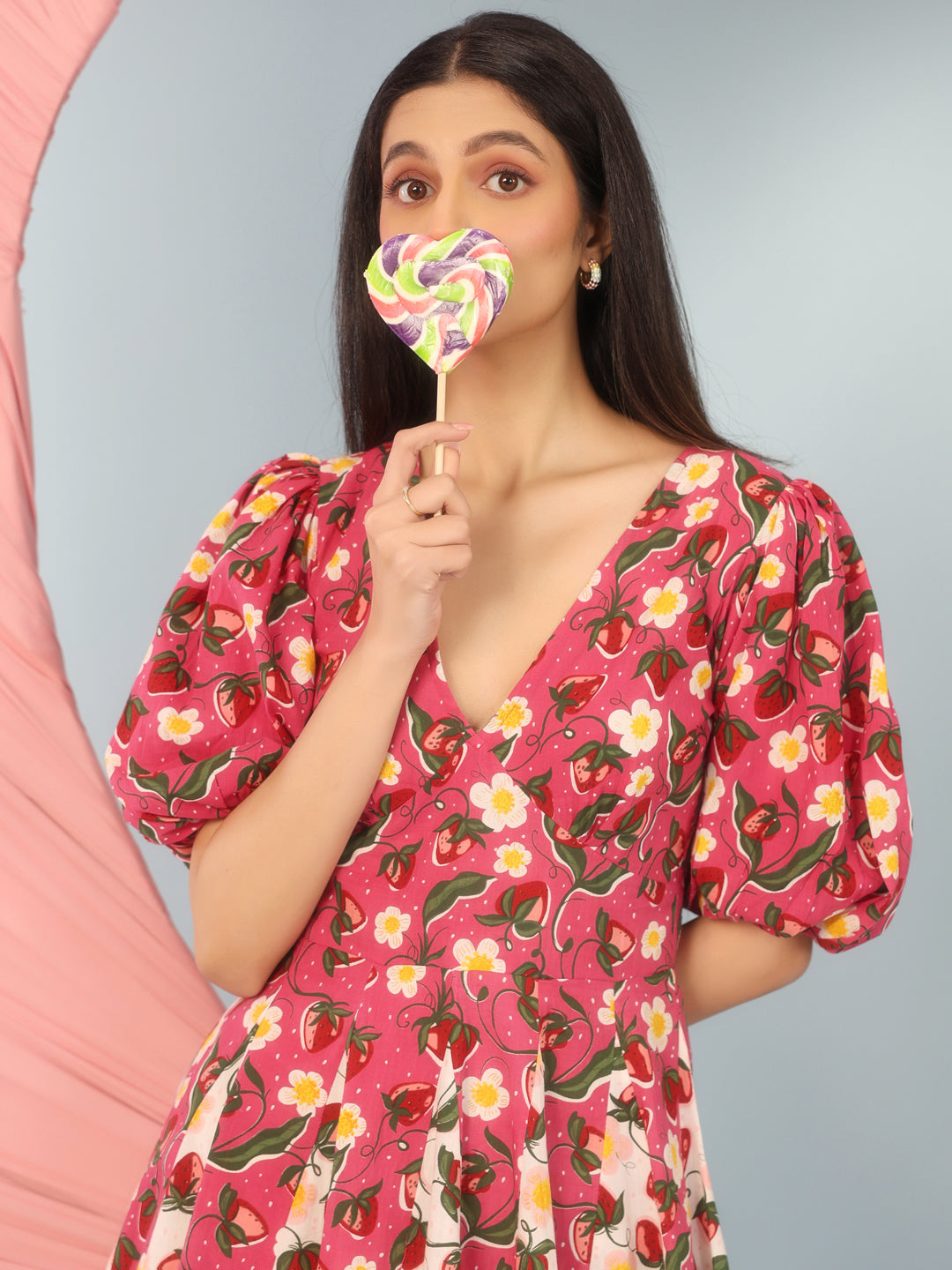 Women's Cotton Printed Fit and Flare Dress