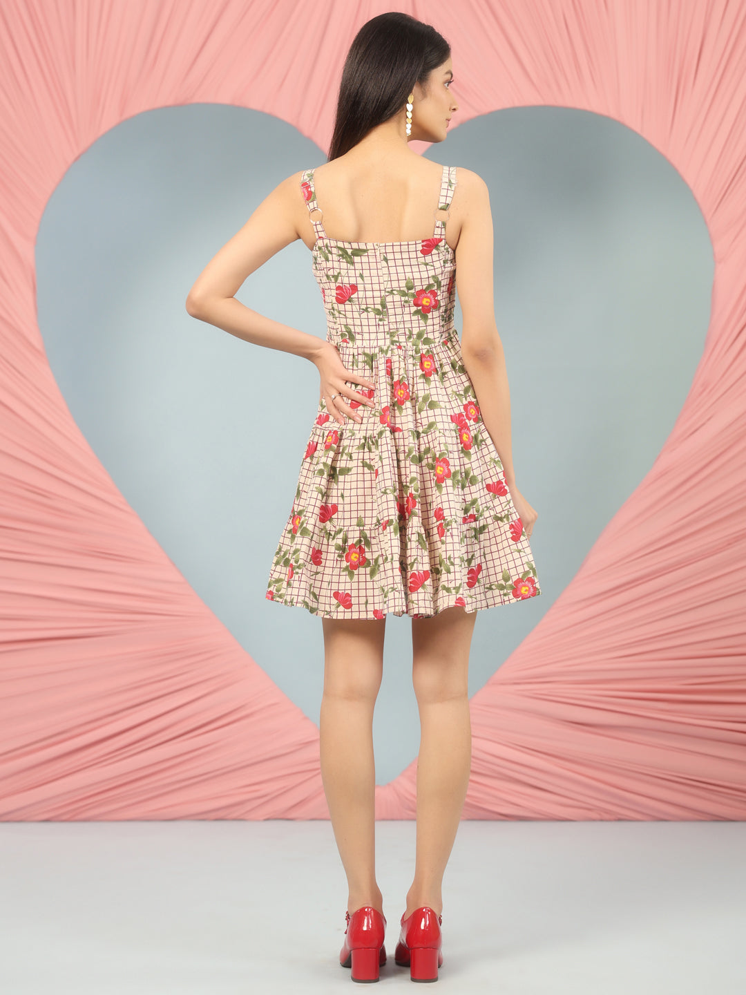 Women's Short Floral Tiered Dress