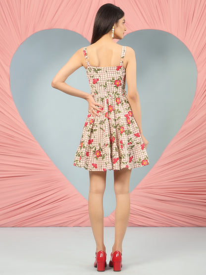 Women's Short Floral Tiered Dress