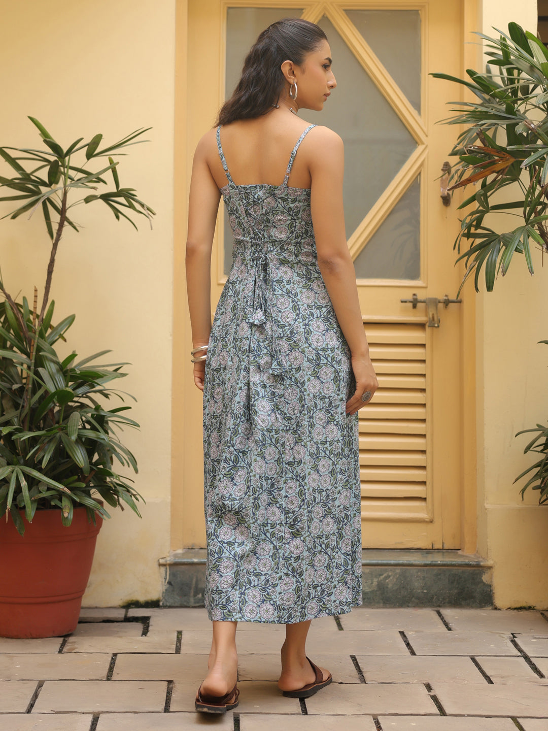 Women's Cotton Straight Midi Dress