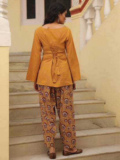 Women's Printed Cotton Kurta With Salwar