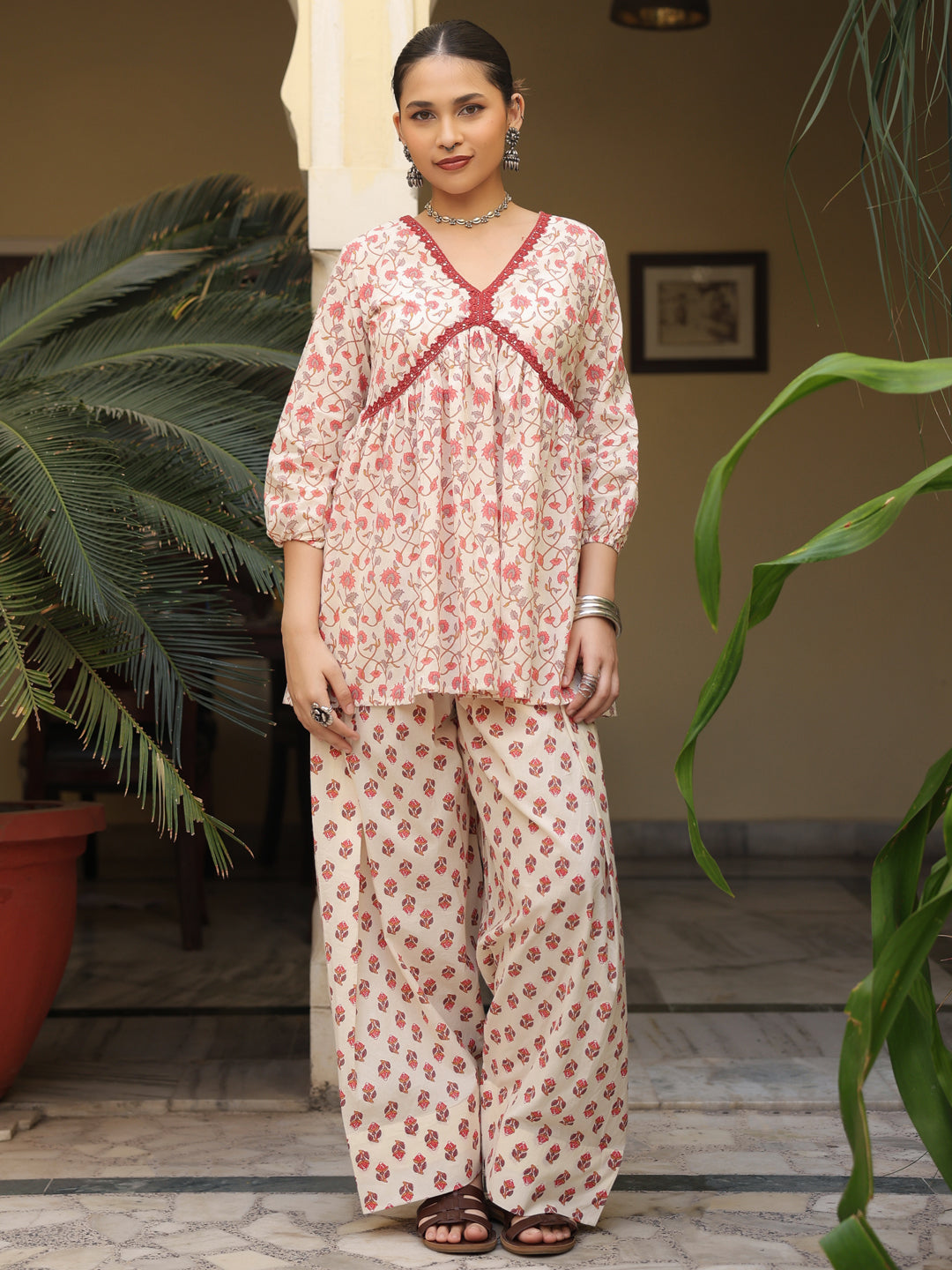 Women's Printed Cotton Farshi Kurta Set