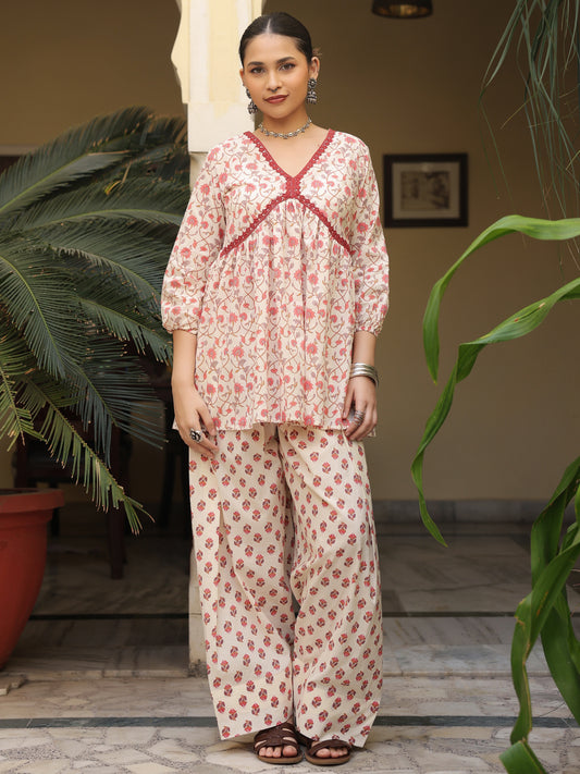 Women's Printed Cotton Farshi Kurta Set