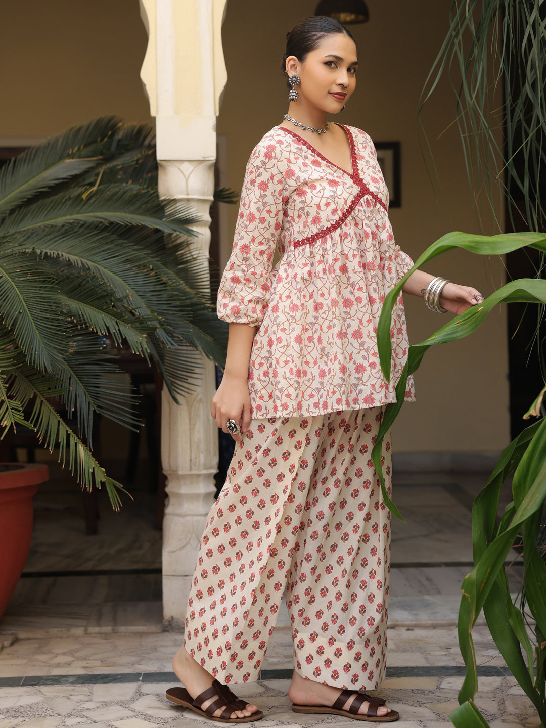 Women's Printed Cotton Farshi Kurta Set