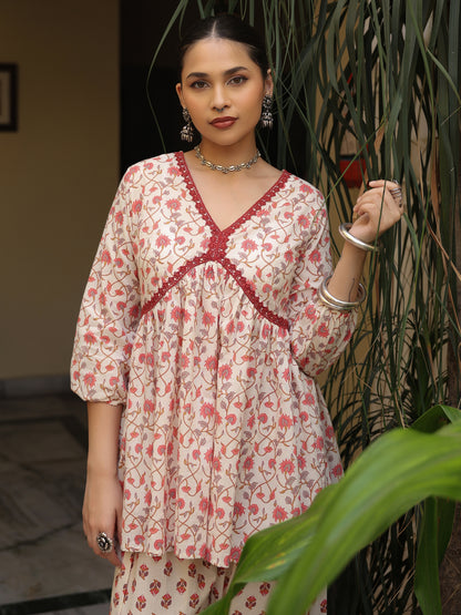 Women's Printed Cotton Farshi Kurta Set