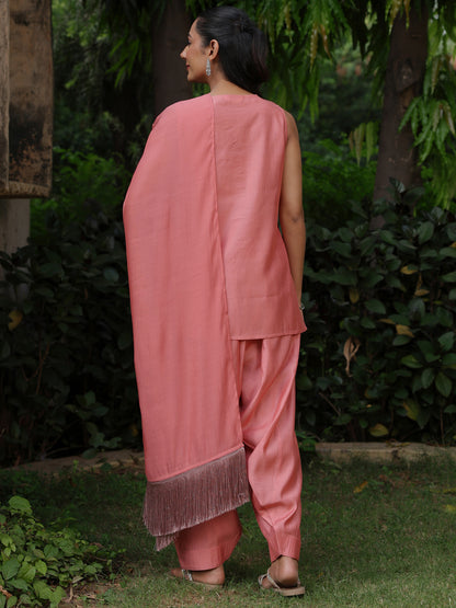 Women's Embroidered Farshi Kurta Set With Dupatta