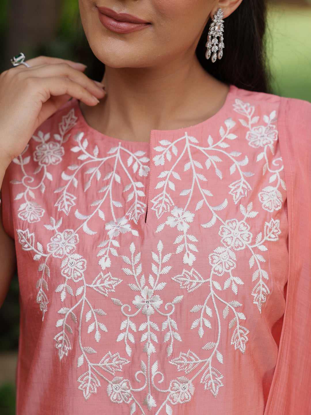 Women's Embroidered Farshi Kurta Set With Dupatta
