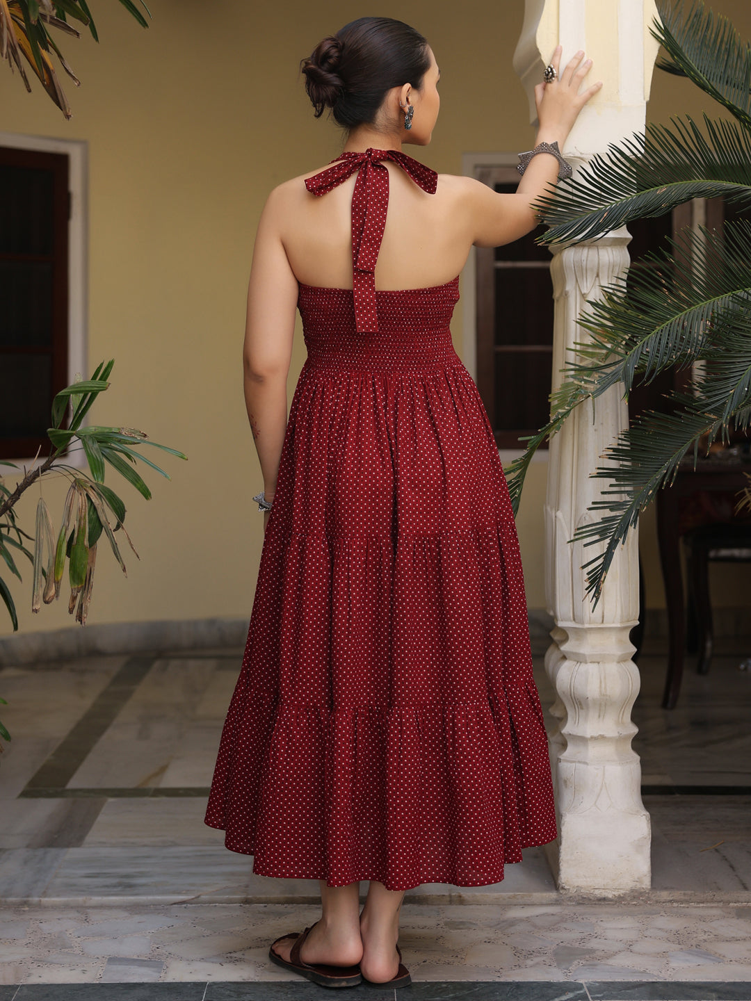 Women's Printed Halter Neck Dress