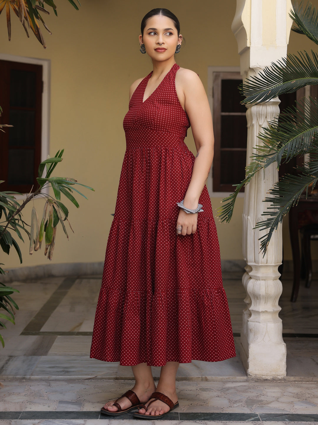 Women's Printed Halter Neck Dress