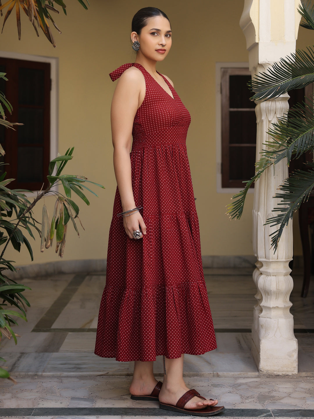 Women's Printed Halter Neck Dress