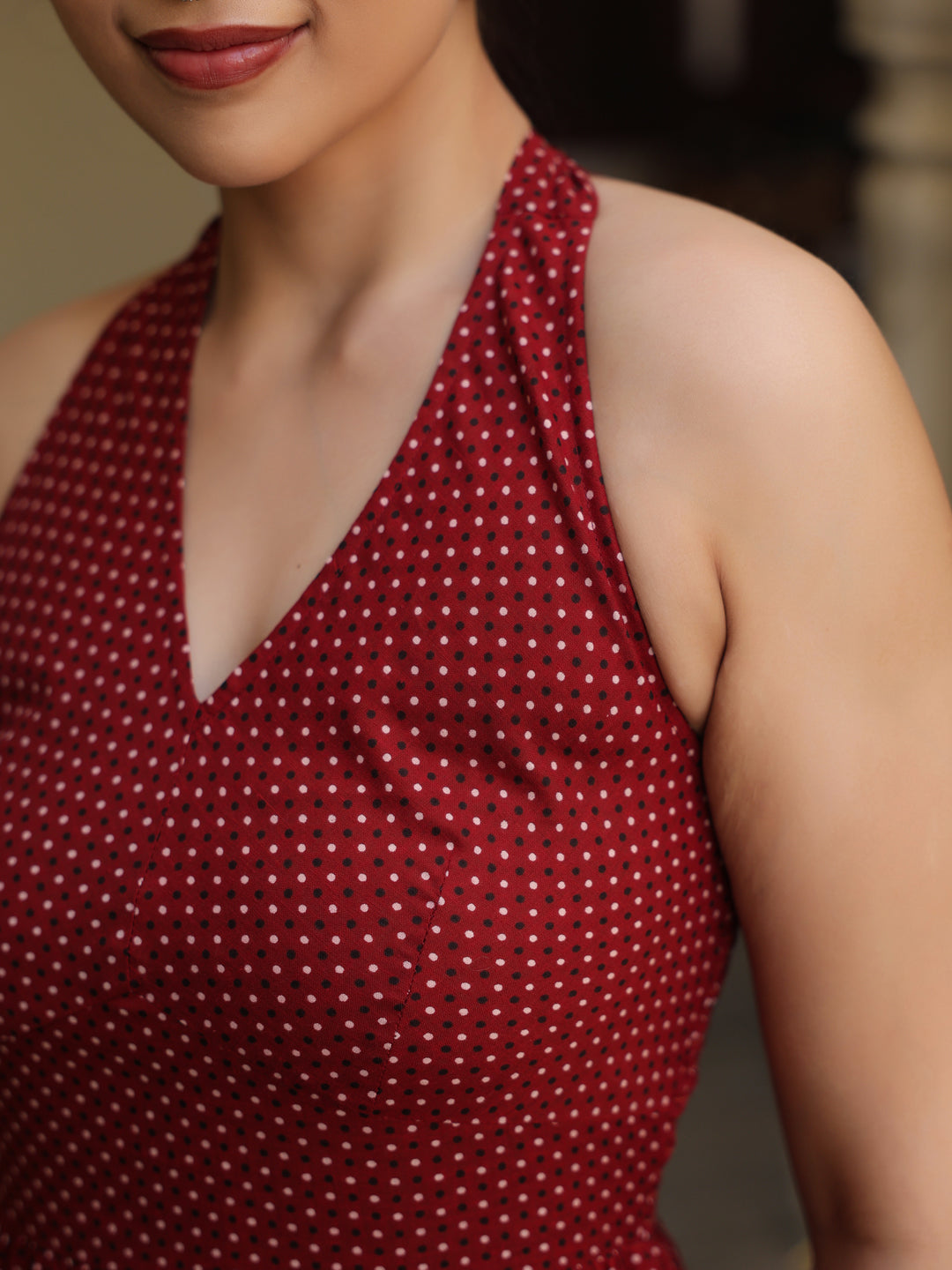 Women's Printed Halter Neck Dress