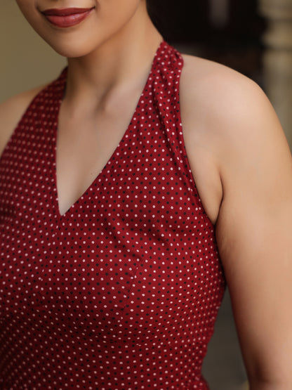 Women's Printed Halter Neck Dress