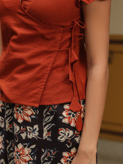 Women's Printed Cotton Skirt Set