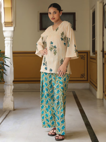 Women's Printed Cotton Farshi Kurta Set