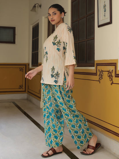 Women's Printed Cotton Farshi Kurta Set