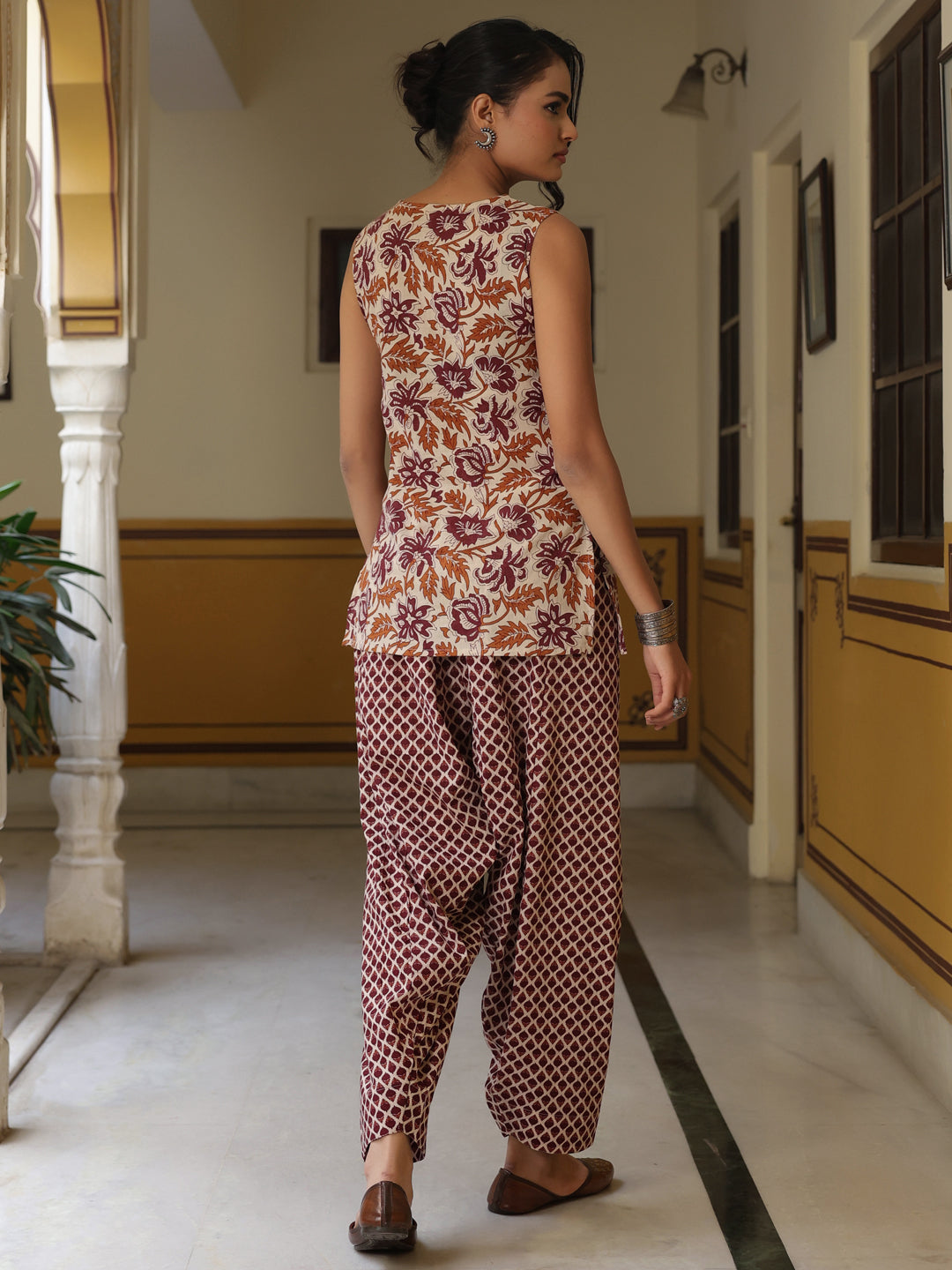 Women's Printed Cotton Kurta With Salwar