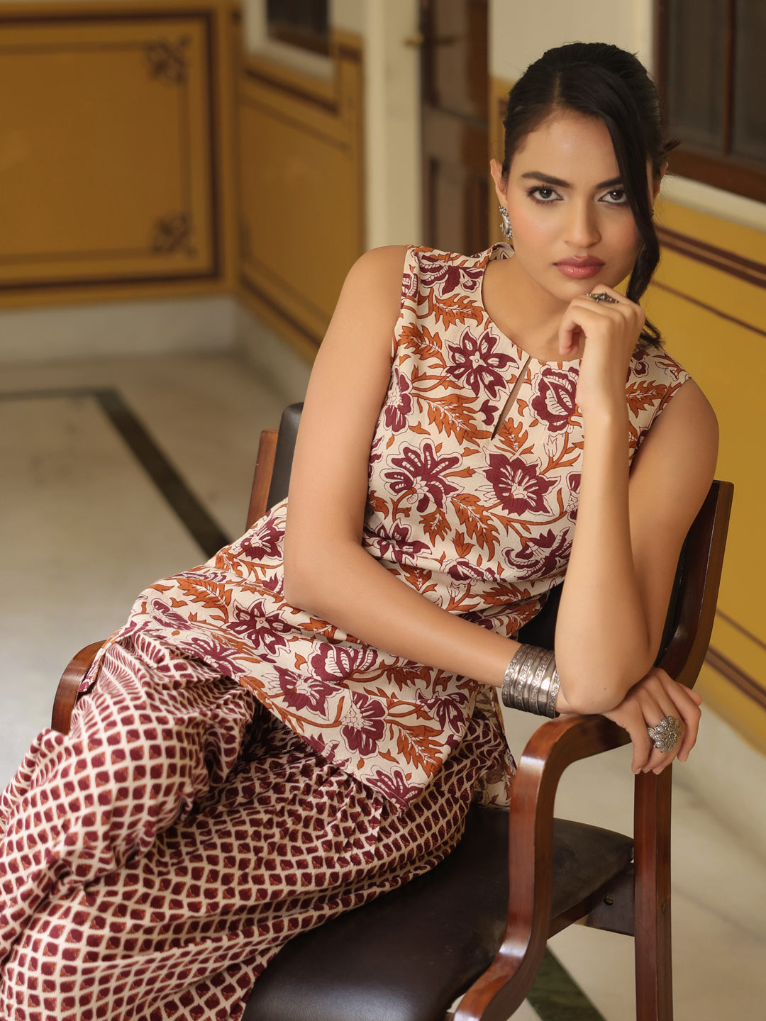 Women's Printed Cotton Kurta With Salwar