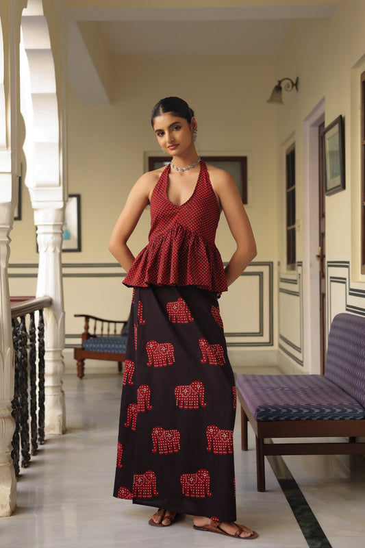 Women's Printed Skirt Set