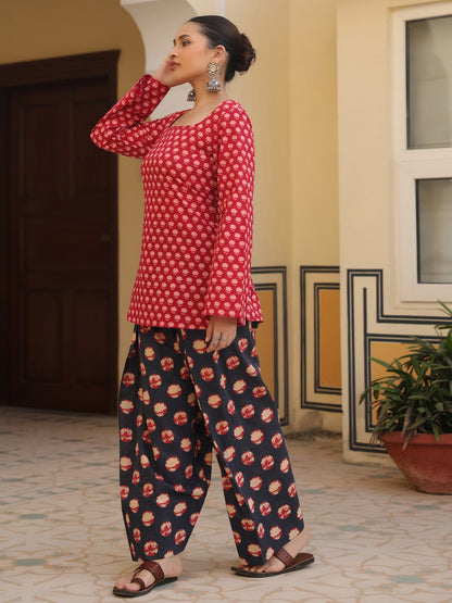 Women's Printed Cotton Farshi Kurta Set