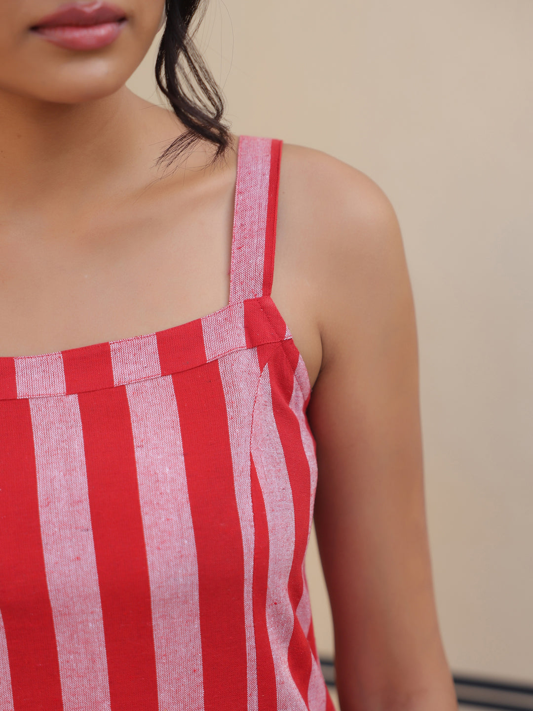 Women's Striped Cotton Kurta With Salwar