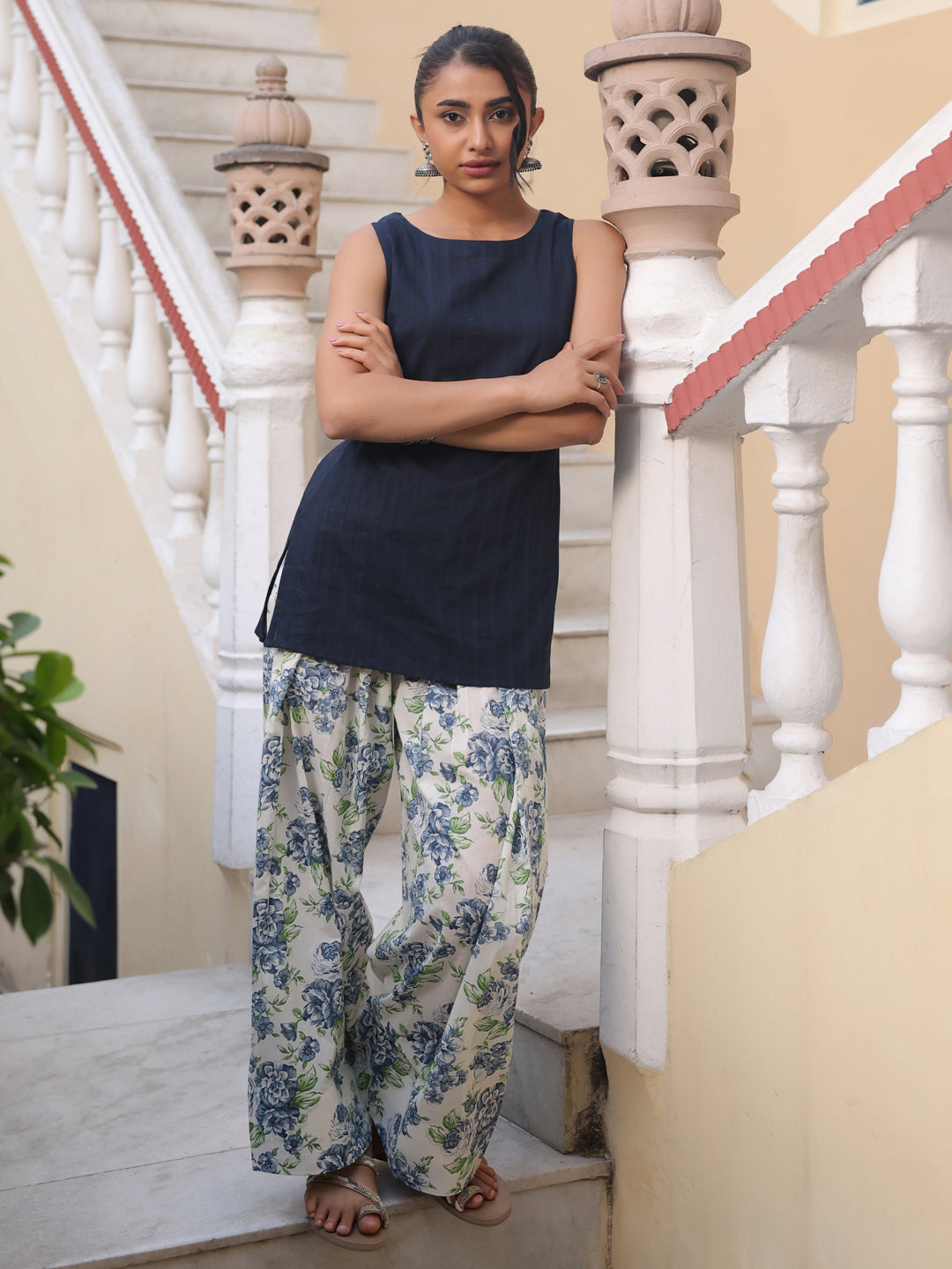 Women's Printed Kurta with Farshi Salwar