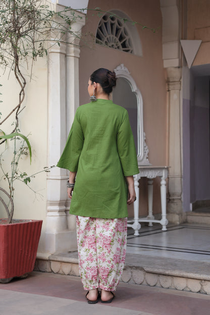 Women's Cotton Printed Kurta and Dhoti