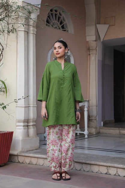 Women's Cotton Printed Kurta and Dhoti