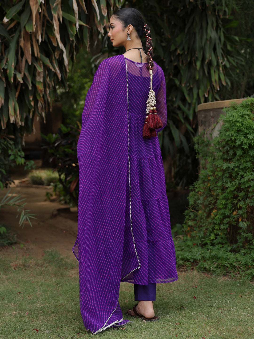 Women's Tiered Leheriya Kurta Set