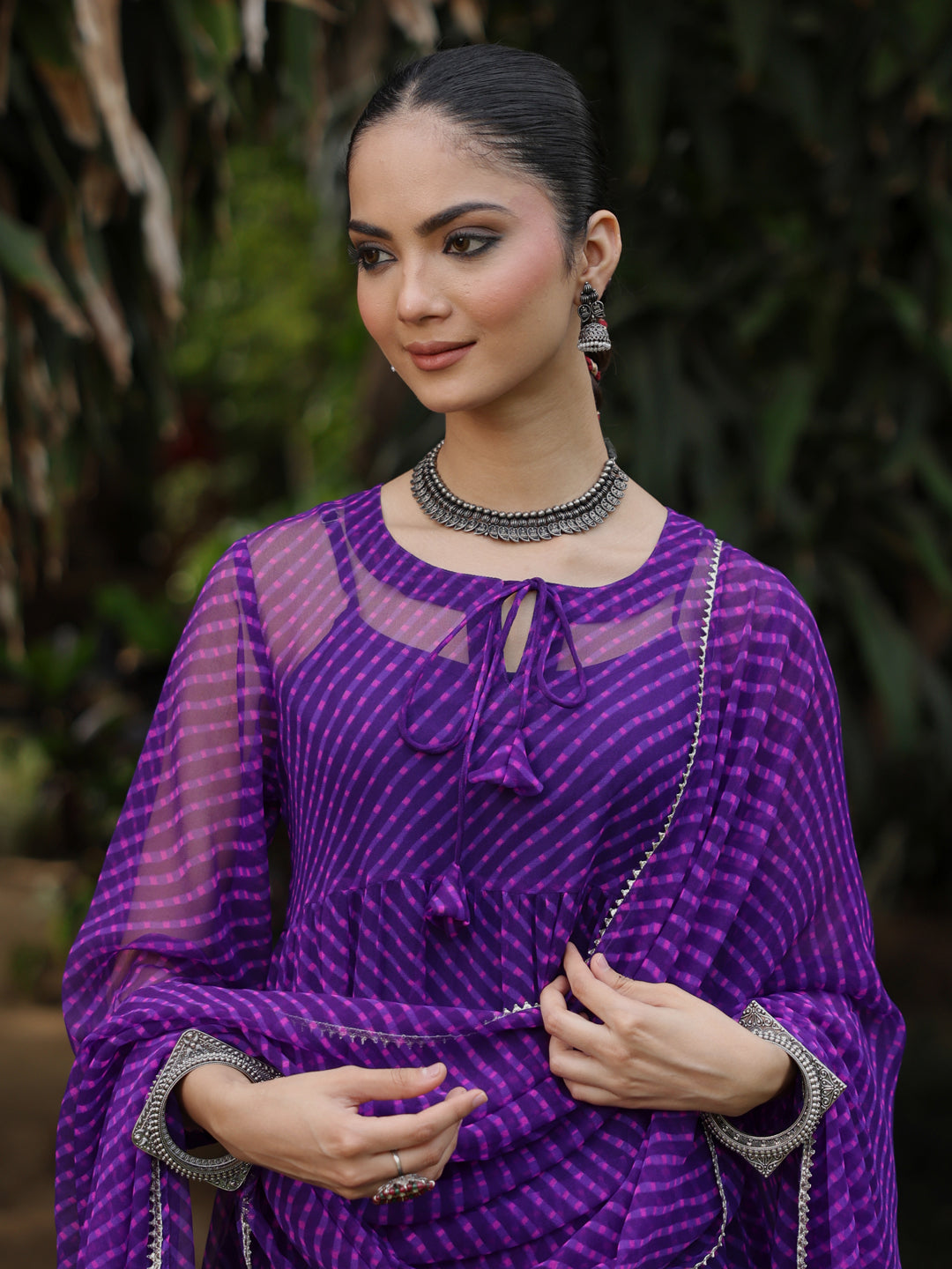 Women's Tiered Leheriya Kurta Set