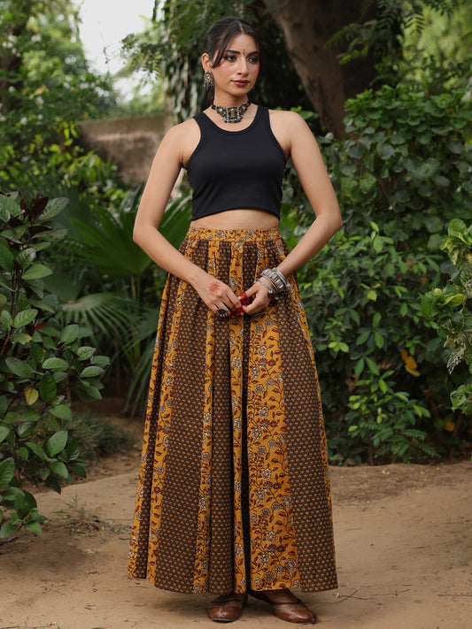 Women's Dual Coloured Printed Long Skirt