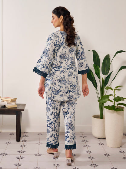 Women's Floral Short Kurta Set