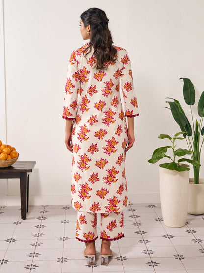 Women's Floral Lace Kurta Set