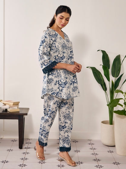 Women's Floral Short Kurta Set