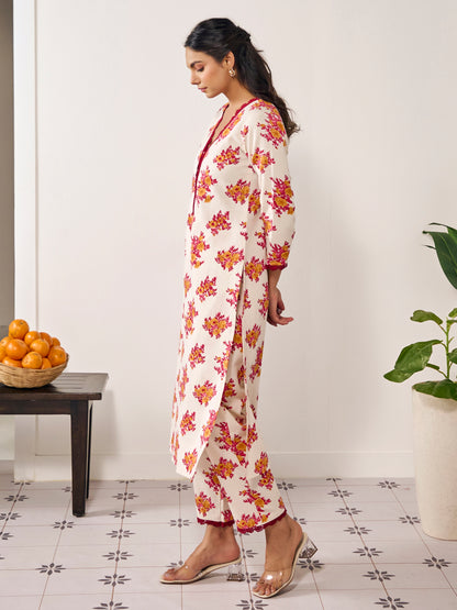 Women's Floral Lace Kurta Set