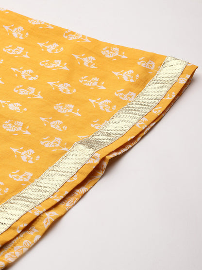 Women's Yellow flared Maxi Skirt