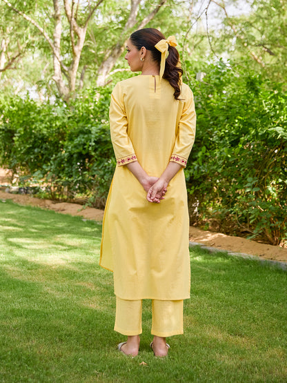 Women's Cotton Embroiderd Kurta Set