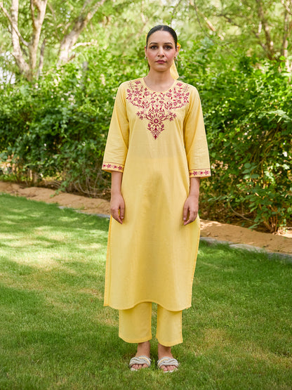 Women's Cotton Embroiderd Kurta Set