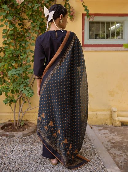 Women's Cotton Embroidered Kurta Set with Dupatta
