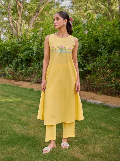 Women's Cotton Embroidered Kurta Set