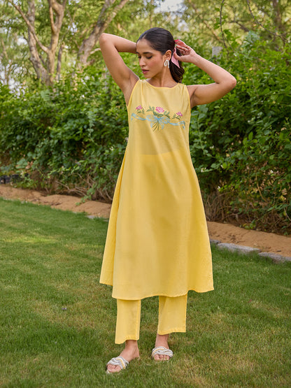 Women's Cotton Embroidered Kurta Set